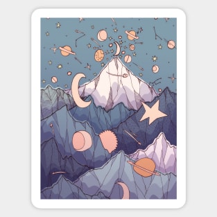 Peaks of the moons and stars Sticker